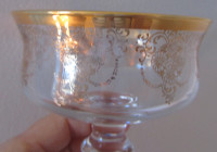 Vintage Murano Glass White & Gold Set (6 pc)