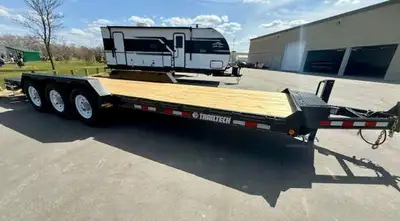 7x24 beavertail with ramps. 3x7000lbs torsion axles, a toolbox, Heavy duty 12k jacks, with option to...