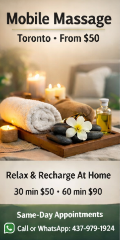 Toronto Mobile Massage | From $50 | Same-Day Appointments, View more