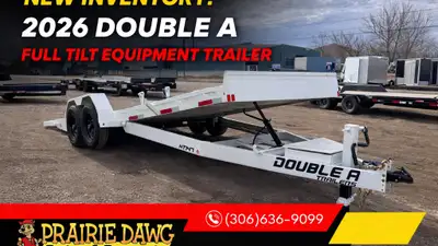 REDUCED TO MOVE!! LOADED WITH OPTIONS 2026 Double A HT147-22 22' full tilt 15,500 gvw 7K torsion axl...
