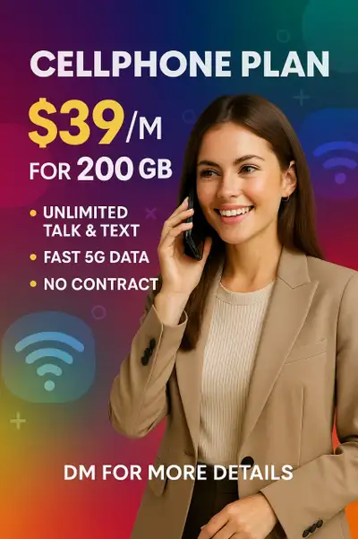 $39 Plan: Get 100GB of data for only $39 per month. Unlimited Calling: Enjoy unlimited talk and text...