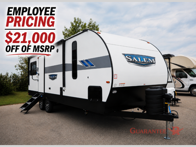 Guarantee RV Forest River Salem travel trailer 22ERAS highlights: Rear Kitchen Walk-Through Bathroom...