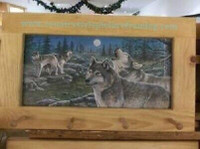 Wolves Howling At Moon Art Frame Peg Board