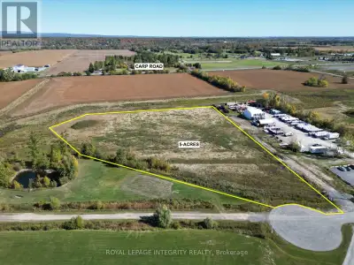 Five-acres of flat and dry commercial land next to the Carp Airport. The zoning permits up to 50% lo...