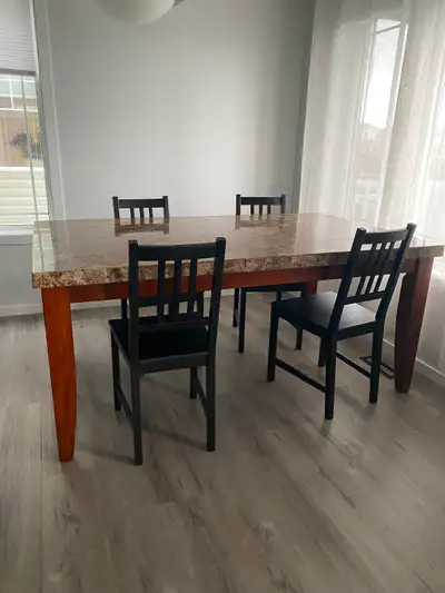 Dining table with 4 chairs for sell, View more