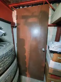 Heavy Duty Industrial Steel Door brown with hinges   35" X 84"