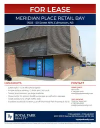 MERIDIAN PLACE RETAIL BAY FOR LEASE