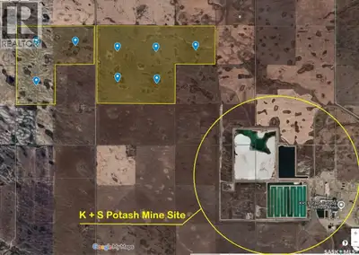 8 Quarter grain land in one block !, Only half mile from K + S Potash mine site, 2 miles to Buffalo...