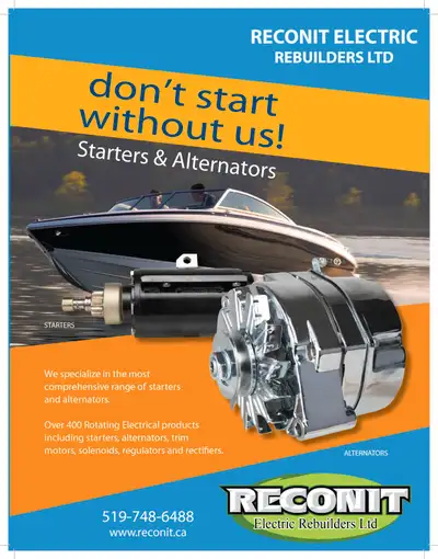 Reconit Electric specialize in Marine alternators, Starter motor and Power tilt and trim motors. Vis...