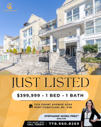 1 Bedroom Bright and Spacious Condo in Port Coquitlam For Sale!