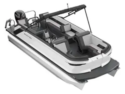 Bay Marine Sales 2025 Manitou Cruise 20 Bench 50 Mercury,2 Toon br>Hdr steeringMatte black power coa...
