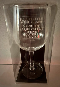 FULL BOTTLE WINE  GLASS - Holds  750 ml - NEW! Great Gift Idea!!