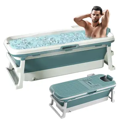 BRAND NEW - Portable Bathtub for Adult Foldable Soaking Tub, Ice, View more