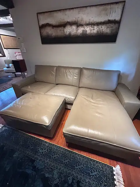 3 seater Leather sofa with Lounge chair and Ottoman62863274666881124