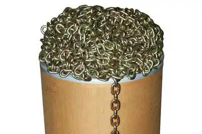 New Barrels of Chain Grade 70 Stamped every FT Gr70 Bulk Chain Dot Approved Barrels of GR70 3/8" Cha...