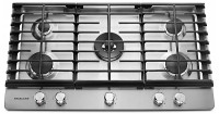 KitchenAid KCGS556ESS 36" Gas Cooktop With 5 Burners Stainless S