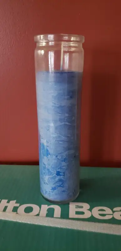Pillar Meditation Candle, Lavender , 8"X2.25", Glass, New