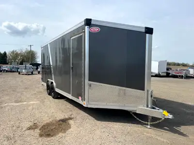 8.5' X 20' IDEAL CARGO GALVANIZED ENCLOSED CARGO/ AUTO HAULER WITH REAR RAMP DOOR! Built to tackle t...