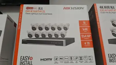 HIKVISION 16 CHANNELS CAMERA KIT 1X4K NVR 12X4 MP CAMERA 4TB HARD DRIVE ...............................