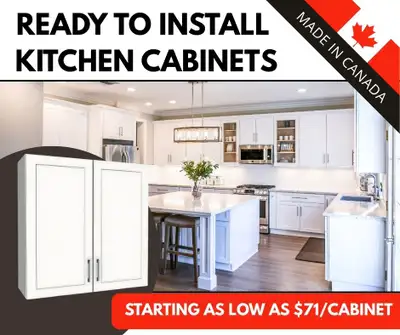 Upgrade your kitchen with high-quality, pre-assembled cabinets starting at just $71 per cabinet! Mad...