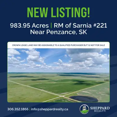 NEW LISTING AVAILABLE! MIXED USE LAND WITH ASSIGNABLE CROWN LEASE GRAZING LAND TO QUALIFIED BUYER Pe...