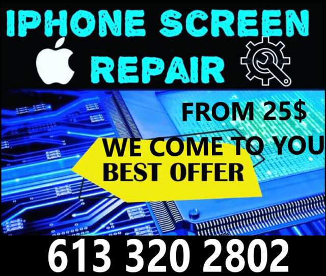 A PARTIR DE 25$! IPhone Screen Repair 6/7/8/X/XR/XsMax11ProMax12 in Cell Phone Services in Gatineau