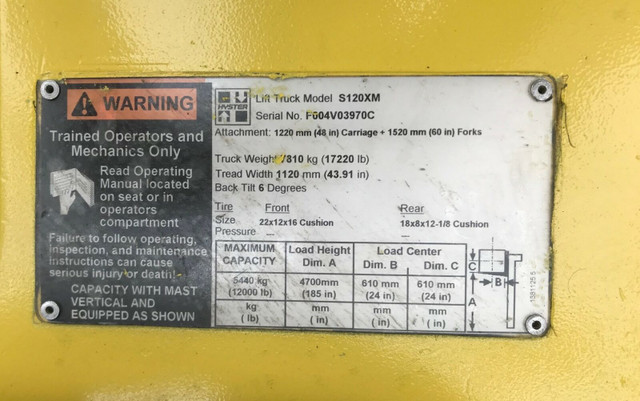 12000 lb Hyster Heavy duty with fork-positioner in Other Business & Industrial in City of Toronto - Image 3