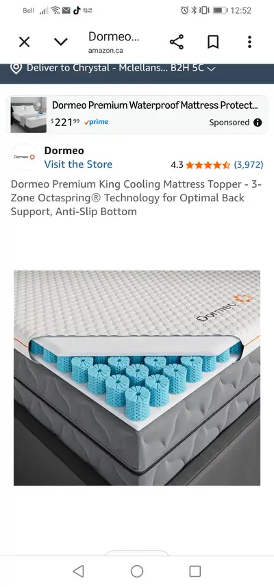 Dormeo King size mattress, View more