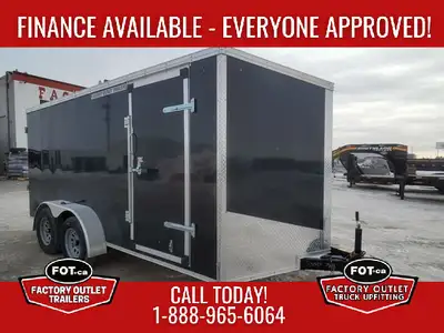 Welcome to Factory Outlet Trailers! NEW Factory Outlet 7x14ft Enclosed Cargo Trailer - Rear Ramp Doo...