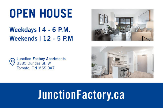 Jr. 1-Bdm. for Rent at Junction Factory Dundas W./Runnymede Rd. in Long Term Rentals in City of Toronto