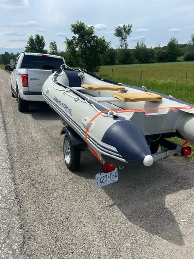 LAKE READY OUTBOARD MOTOR 9.9HP, TRAILER AND INFLATABLE BOAT, View more