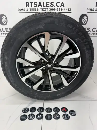 Set of 4 Michelin X-ICE Snow Winter Tires on 18 inch Replica Rims Fits: Hyundai, Honda, Mitsubishi,...