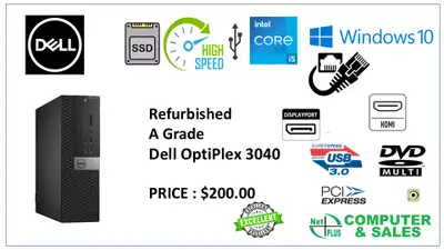 Dell OptiPlex 3040 – i5-6500 8GB RAM 238GB SSD – Win10Pro – $200, View more
