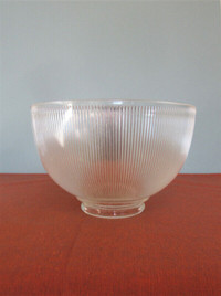 Vintage Holophane Ribbed Clear Glass Dome Light Shade, Lancaster