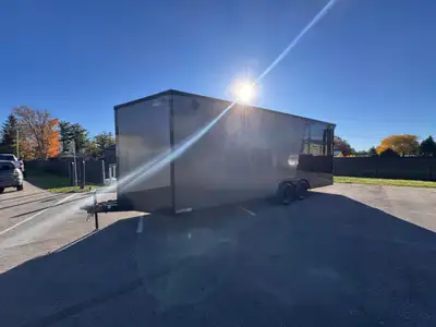 Grand River Trailer Sales Cargo trailer, car hauler, race trailer Blackout package 8.5x22+Vee HD gra...