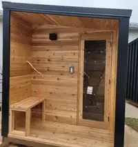 Outdoor cedar saunas