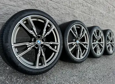 Continental Premium Contact 6 Summer Tires and original 22 inch BMW X5 / X6 "Style 747M" Staggered T...