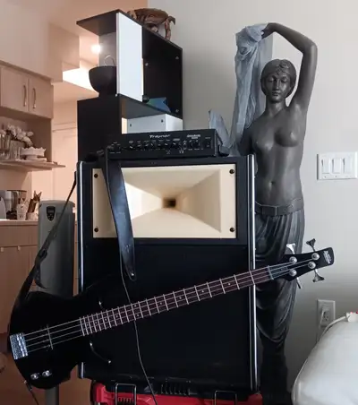 Bass Guitar and Amp., View more