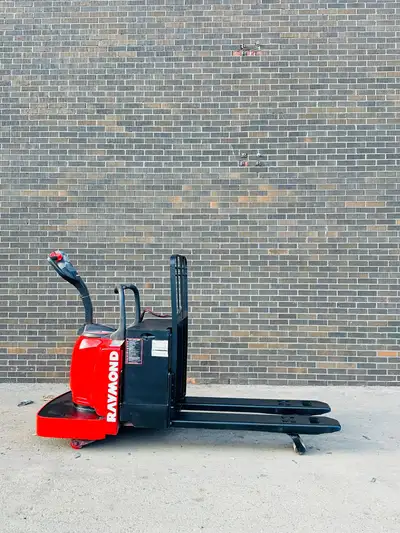 Keywords: Raymond pallet jack, electric pallet jack, ride-on pallet jack, 6,000 lbs capacity, forkli...