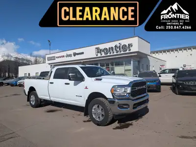 The all-new 2024 Ram 3500 Big Horn in a stunning white exterior and equipped with a commanding 44 dr...
