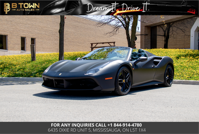 2017 Ferrari 488 Spider — powered by a 3.9L twin-turbocharged V8 delivering 661 hp, offering breatht...