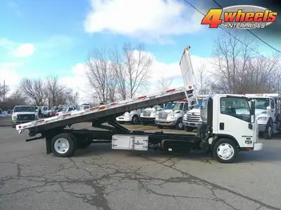 2020 Isuzu NRR Dumping Aluminum Flatbed , 5.2L Isuzu Diesel, Auto, A/C, PW, PDL, 19500lbs Gvw, Sprin...