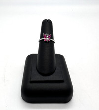 14K White Gold Pink stone Butterfly Shaped Ring $145