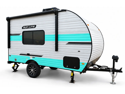 Sunset Park RV Sun Lite 16BH travel trailer highlights: Front Bed Booth Dinette Private Shower and T...