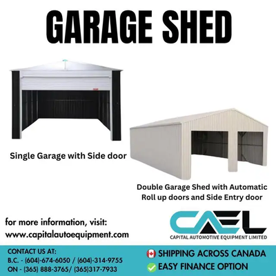 Brand New Double & Single Garage Metal Sheds with Side Entry, View more