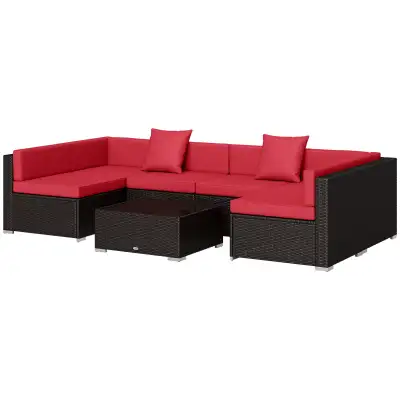 7 Pieces Garden Wicker Sectional Set,  Patio Wicker Sectional Co, View more