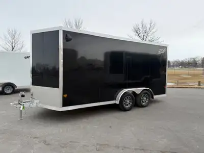 Triton Nxt 7.5x16 cargo trailer. 2-3500lb axles, with ramp door.Black in colour. 2025 Triton Trailer...