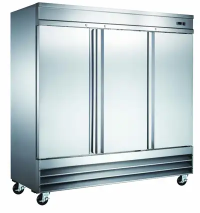 NEW 3 DOOR STAINLESS STEEL COMMERCIAL FREEZER & FRIDGE CFD3FFHC SALE $5595.00 CFD3RRHC SALE $5395.00...