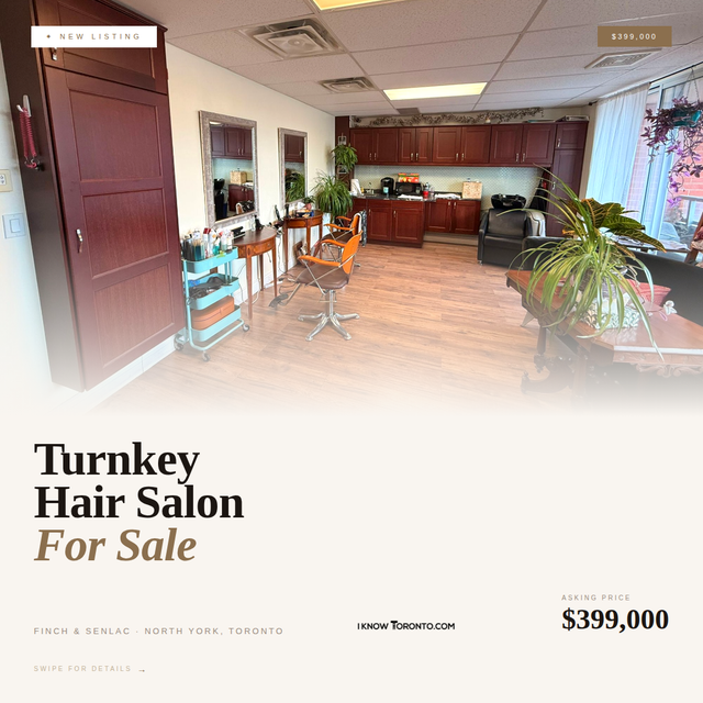 New Listing — Turnkey Hair Salon For Sale | North York, Toronto