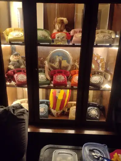 13 different colours rotary dial table top phone collection, View more